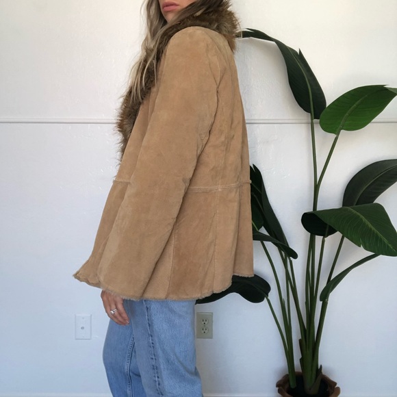 {St. John’s Bay} leather fur collar coat - Picture 7 of 12